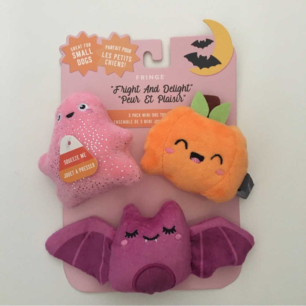 NEW Dog Toys 3 Halloween Plush Squeakers “Fright and Delight”  NEW | Fringe